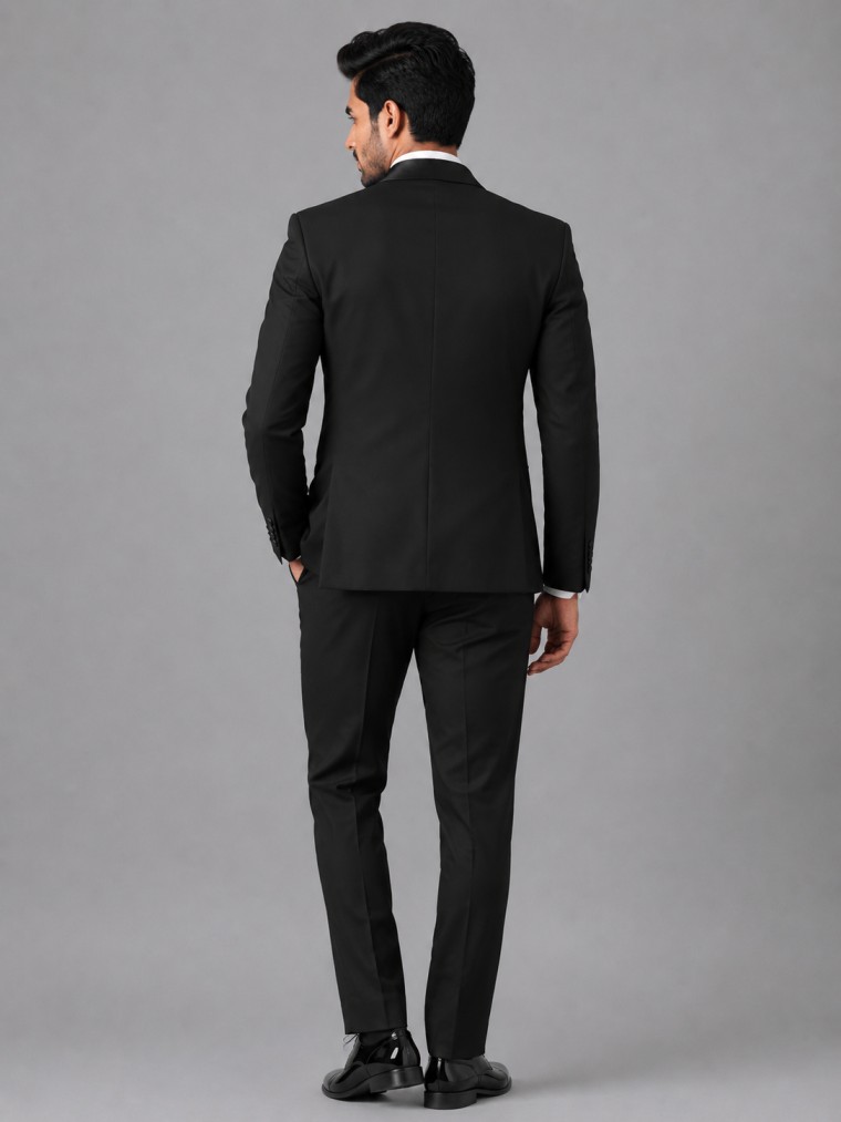 CLASSIC BLACK DOUBLE-BREASTED TUXEDO SUIT - Image 3