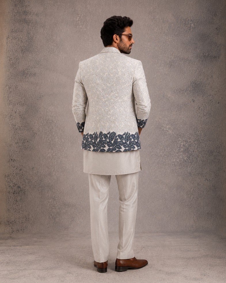 SLATE BLUE INDO-WESTERN SET - Image 3