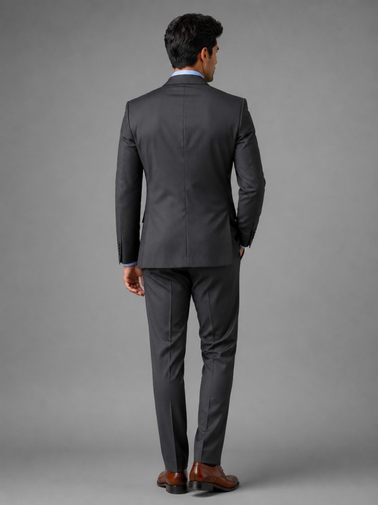 CHARCOAL GREY DOUBLE-BREASTED POWER SUIT - Image 3