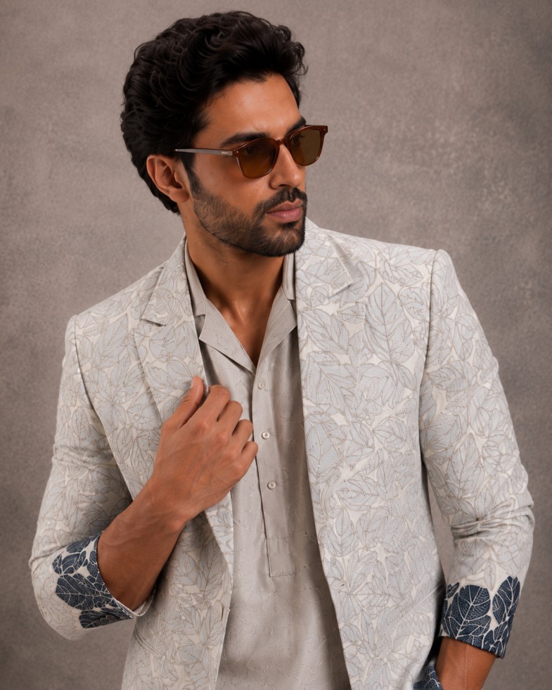 SLATE BLUE INDO-WESTERN SET - Image 2