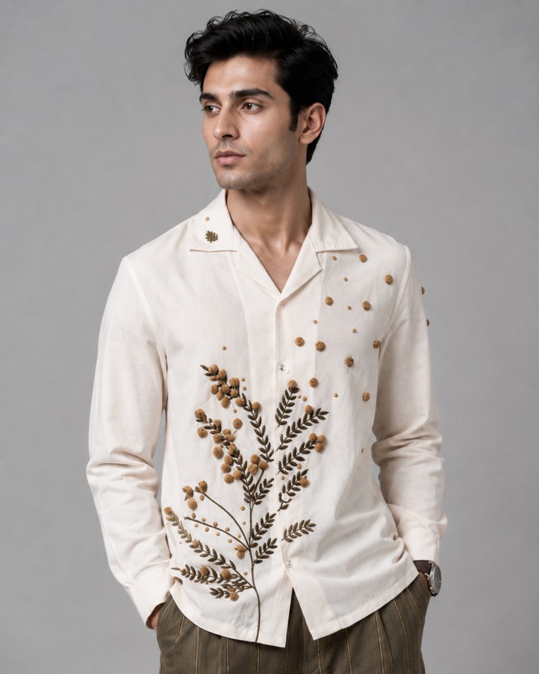 IVORY BOTANICAL EMBROIDERED RESORT CO-ORD SET - Image 2