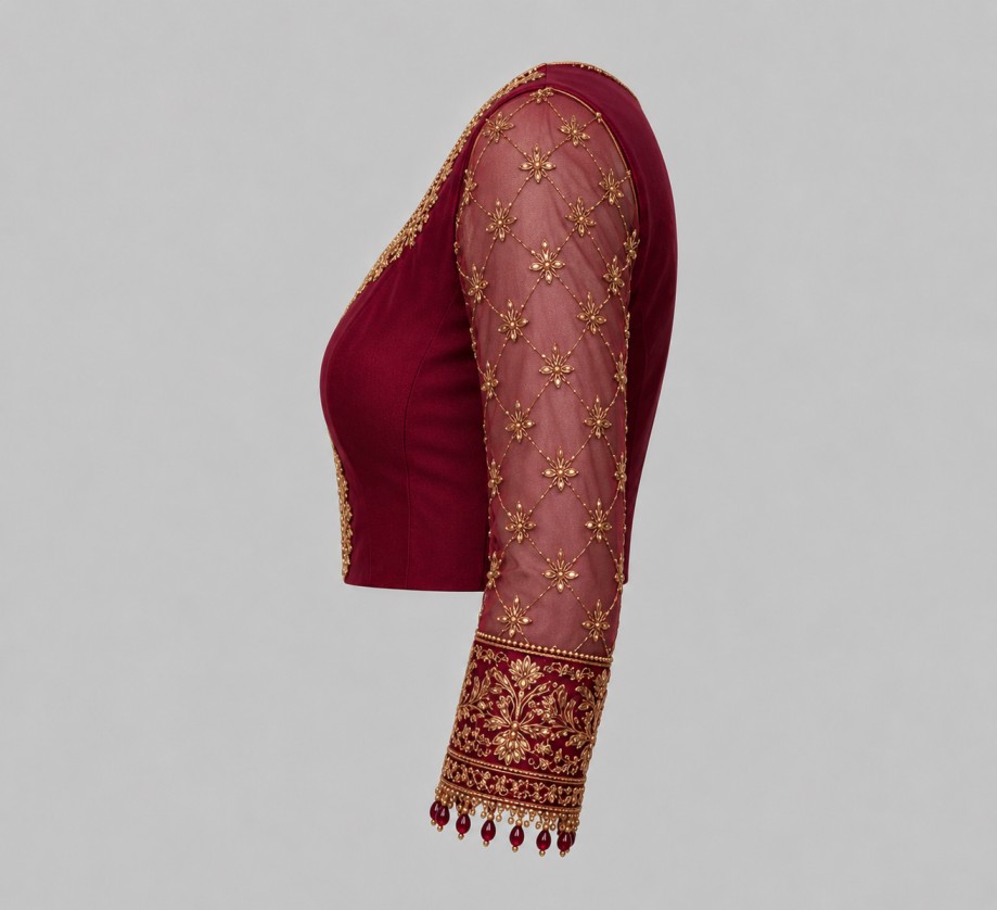 RUBY BLOSSOM DESIGNER EMBROIDERED BLOUSE - Image 2