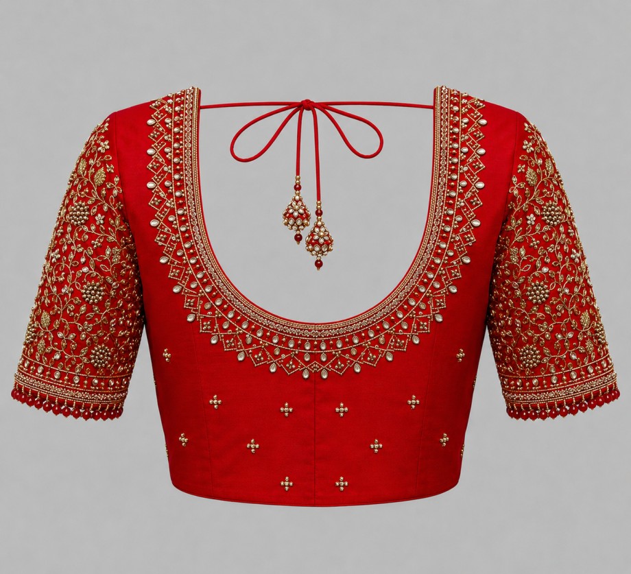 IMPERIAL RUBY DESIGNER BRIDAL BLOUSE - Image 3