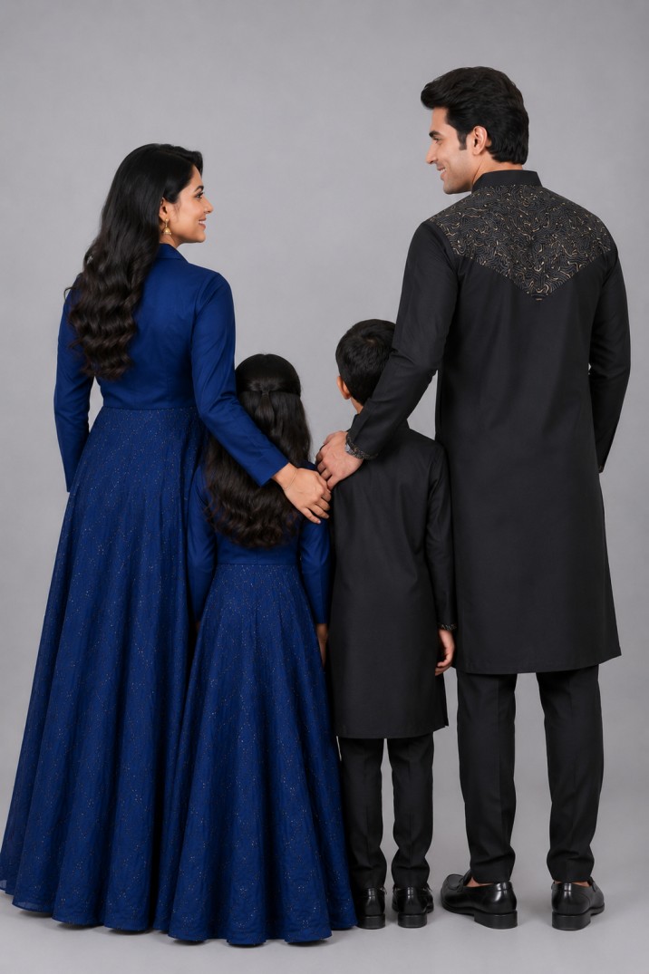 HANDCRAFTED MIDNIGHT ROYAL FAMILY CO-RD COMBO - Image 3