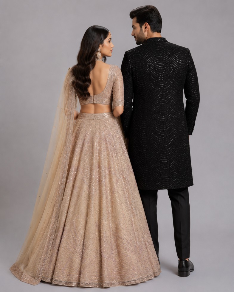 CHAMPAGNE GOLD ROYAL COUPLE SET - Image 3