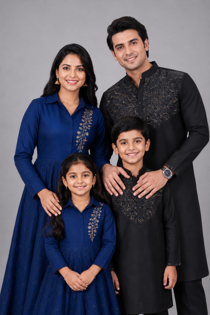 HANDCRAFTED MIDNIGHT ROYAL FAMILY CO-RD COMBO - Image 2