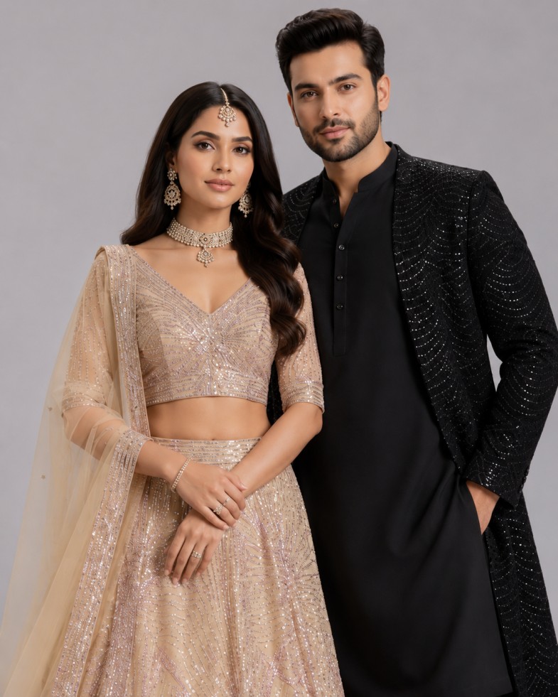 CHAMPAGNE GOLD ROYAL COUPLE SET - Image 2