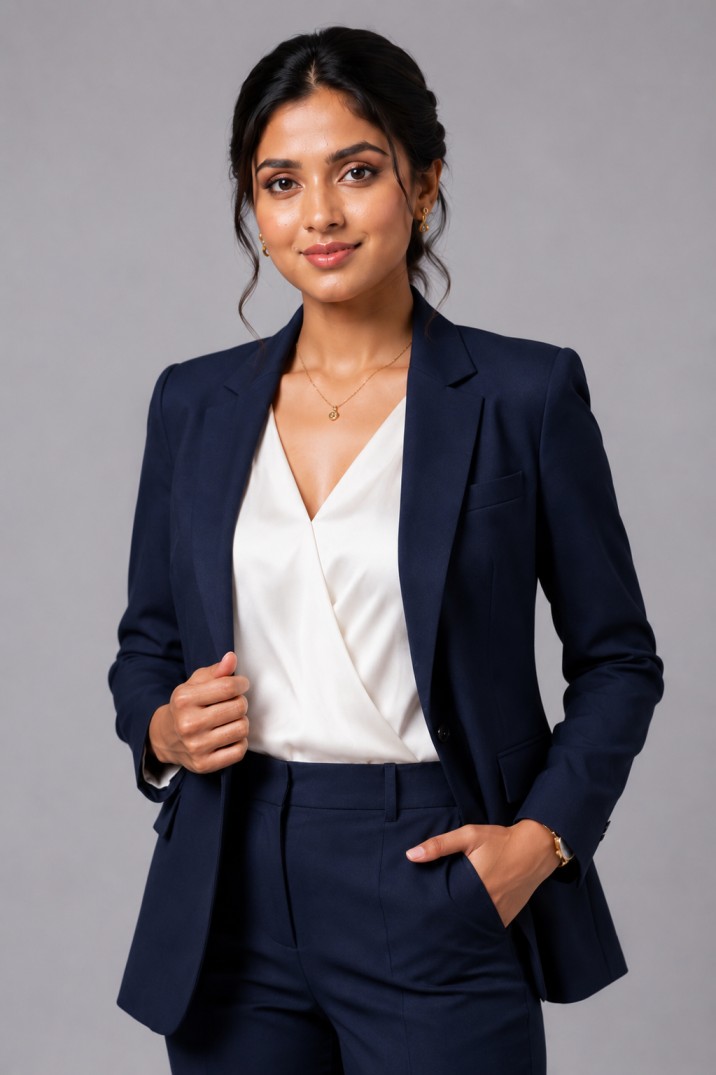 CLASSIC NAVY EXECUTIVE WOMEN SUIT - Image 2