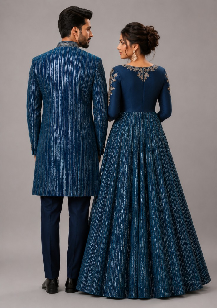 MIDNIGHT BLUE HANDCRAFTED COUPLE SET - Image 3
