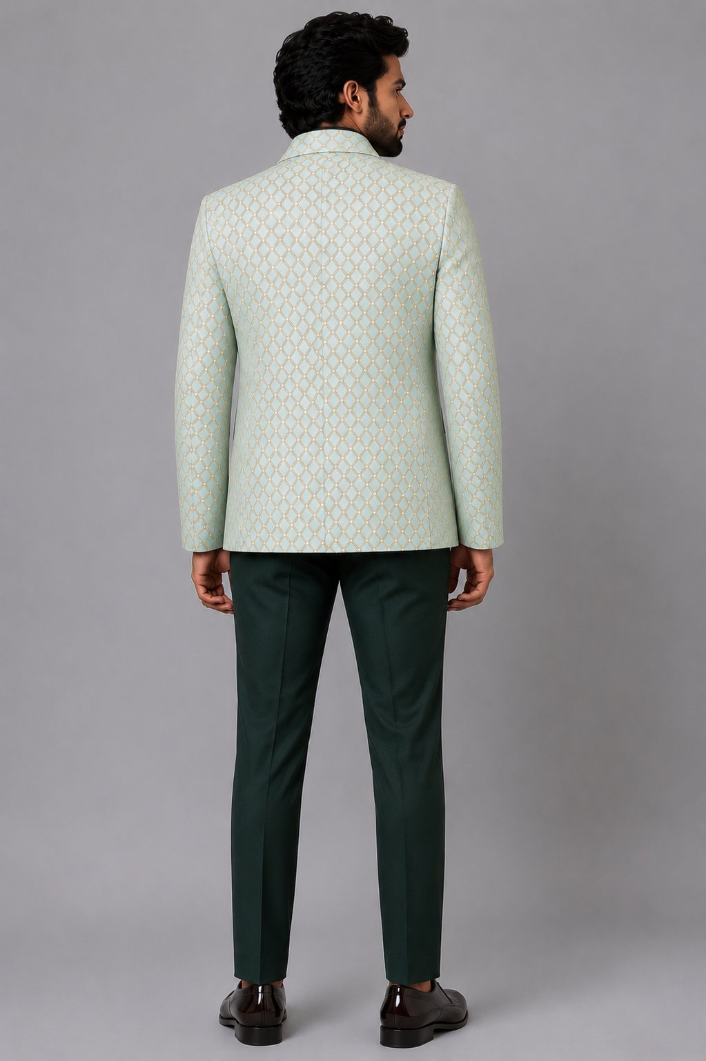 MINT JACQUARD DESIGNER INDO WESTERN - Image 3