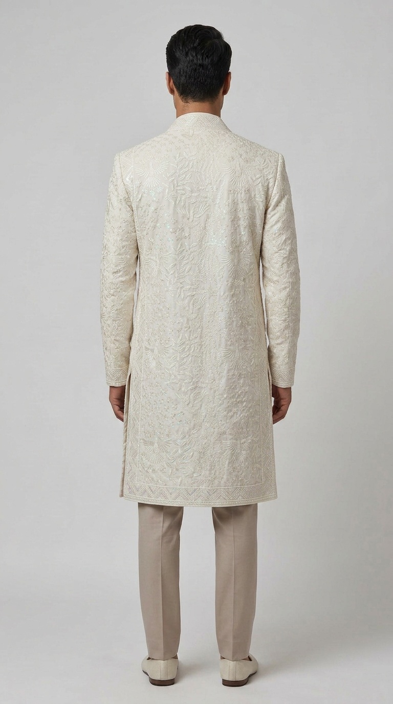 IVORY HERITAGE EMBROIDERED INDO-WESTERN - Image 3