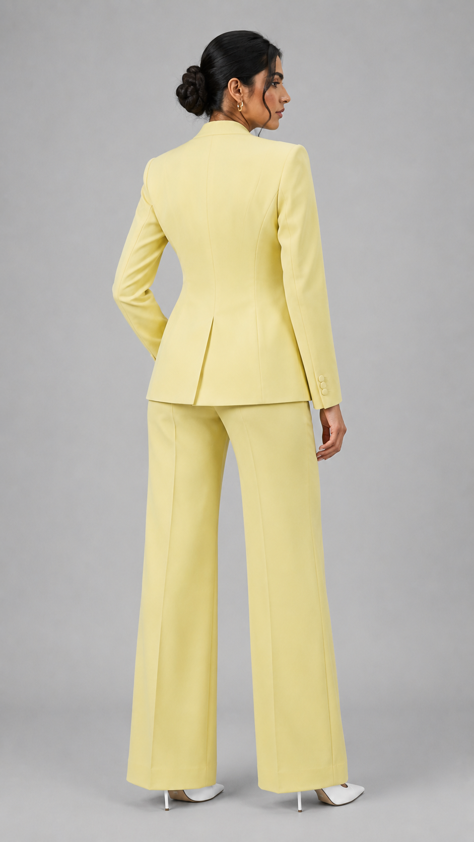 PASTEL YELLOW WOMEN’S BLAZER SUIT - Image 3