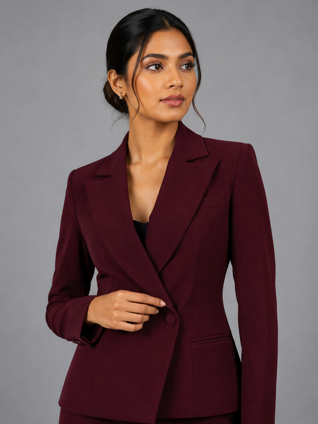ROYAL BURGUNDY WOMEN’S BLAZER SUIT - Image 2