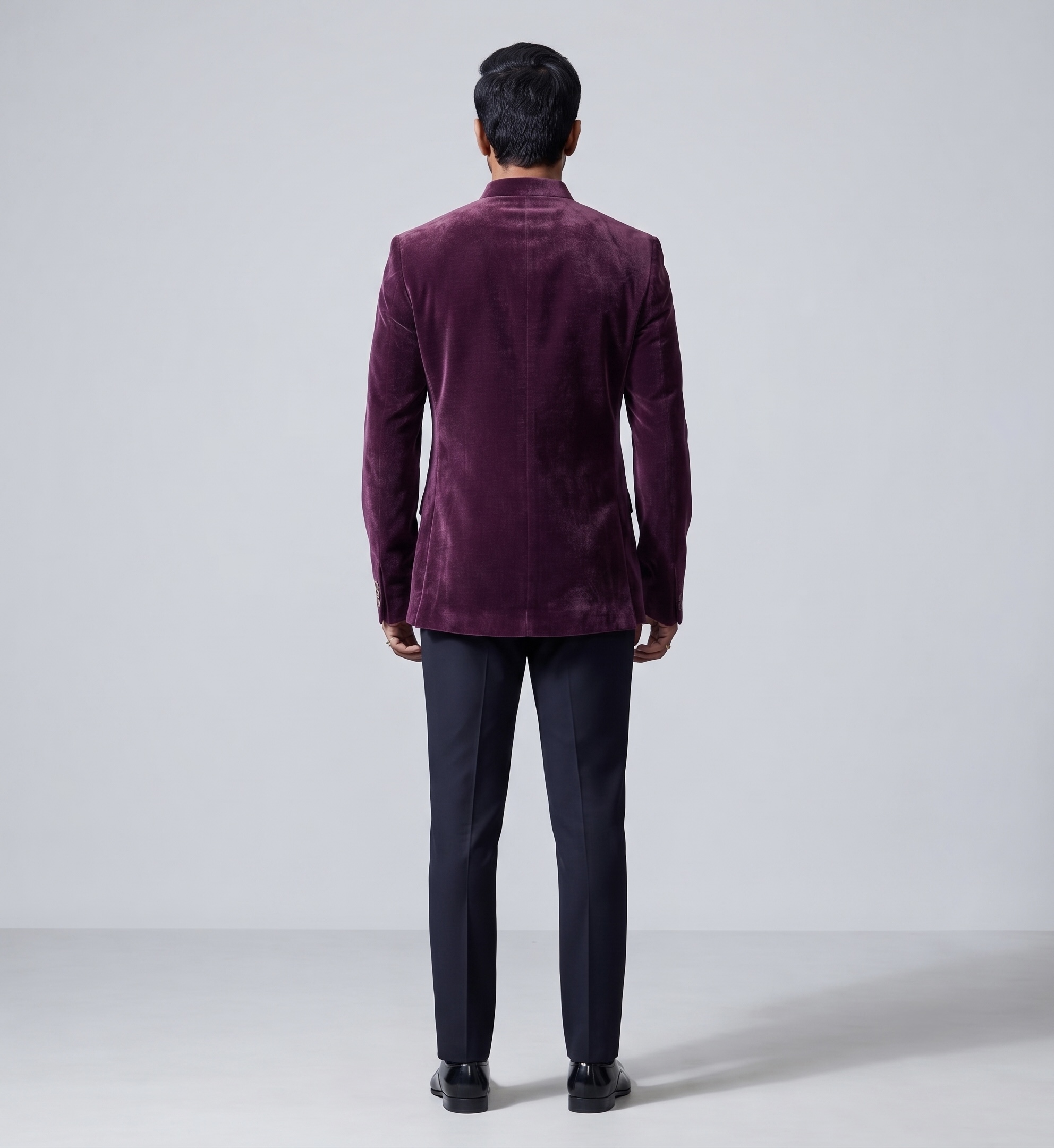 ROYAL MAROON VELVET DESIGNER JODHPURI SUIT - Image 3