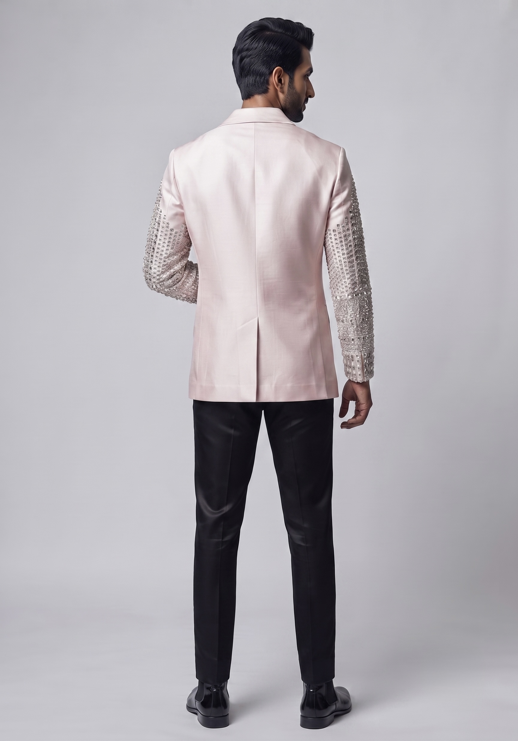 BLUSH PINK EMBELLISHED DESIGNER TUXEDO - Image 3