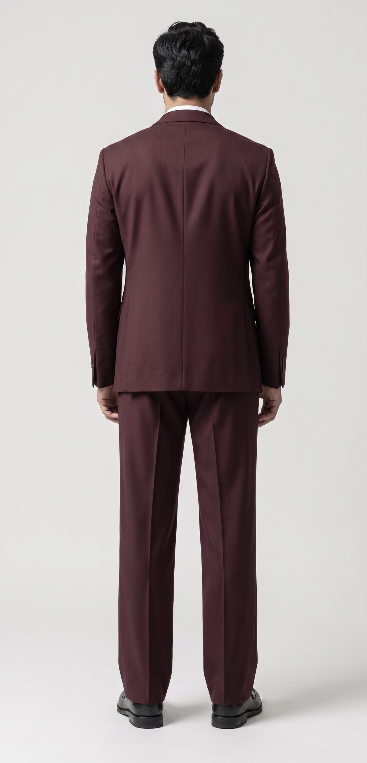 WINE BURGUNDY MODERN BUSINESS SUIT - Image 3