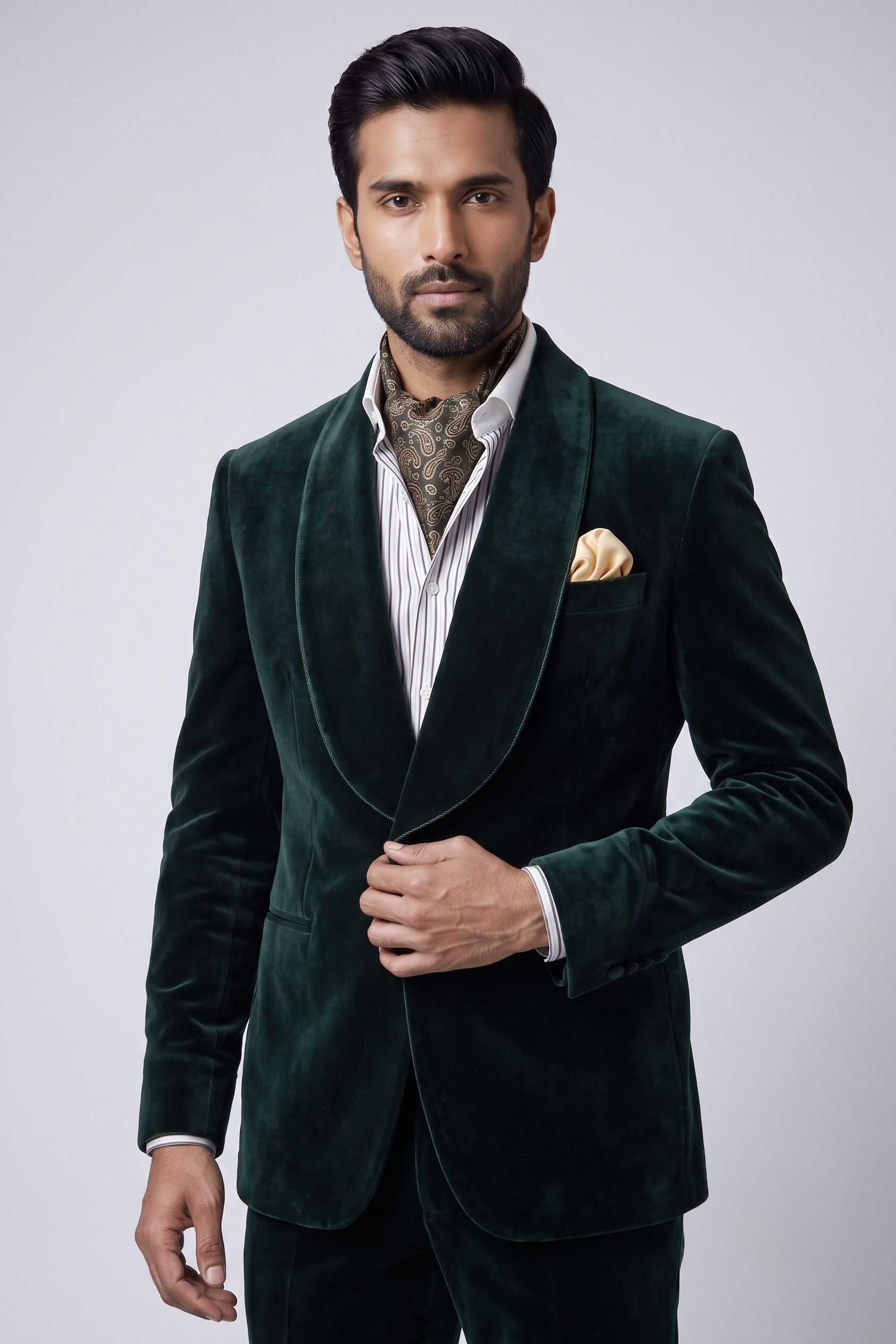 DEEP EMERALD GREEN VELVET SUIT - Image 2