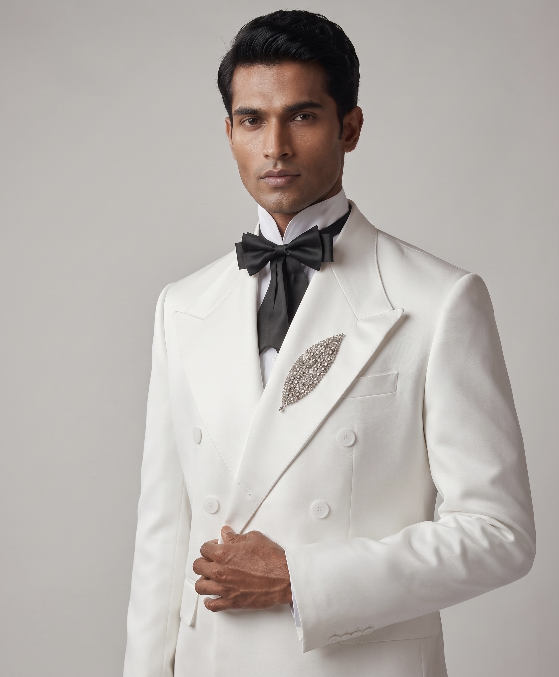 IVORY DOUBLE-BREASTED DESIGNER TUXEDO - Image 2