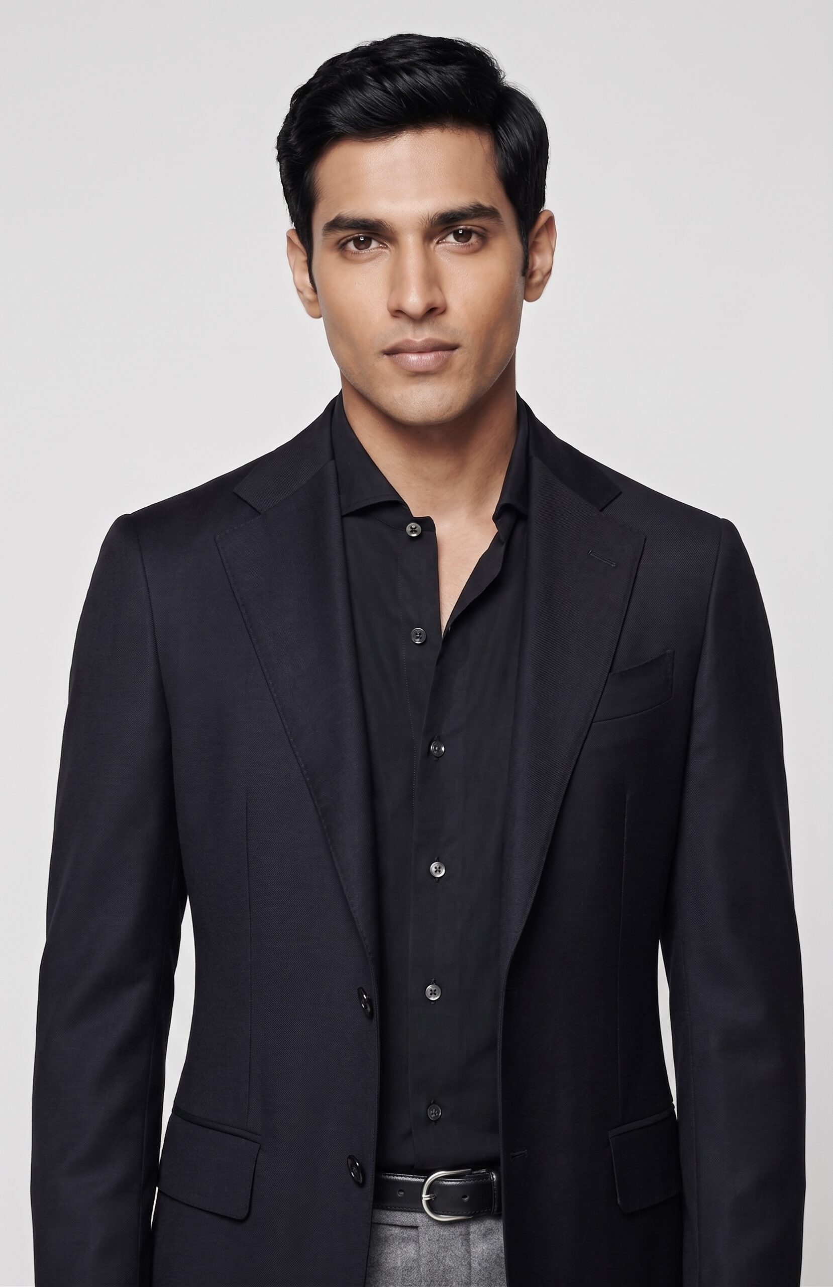 BLACK BLAZER WITH GREY TROUSER BUSINESS ENSEMBLE - Image 2